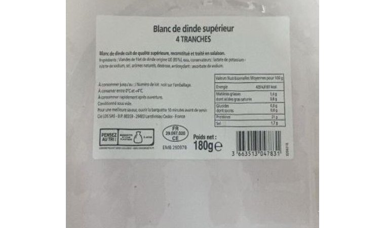 Blanc de dinde 4Tr